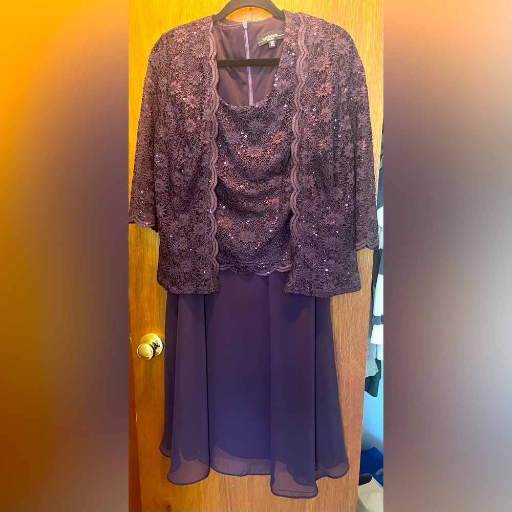 Dark purple dress and shall